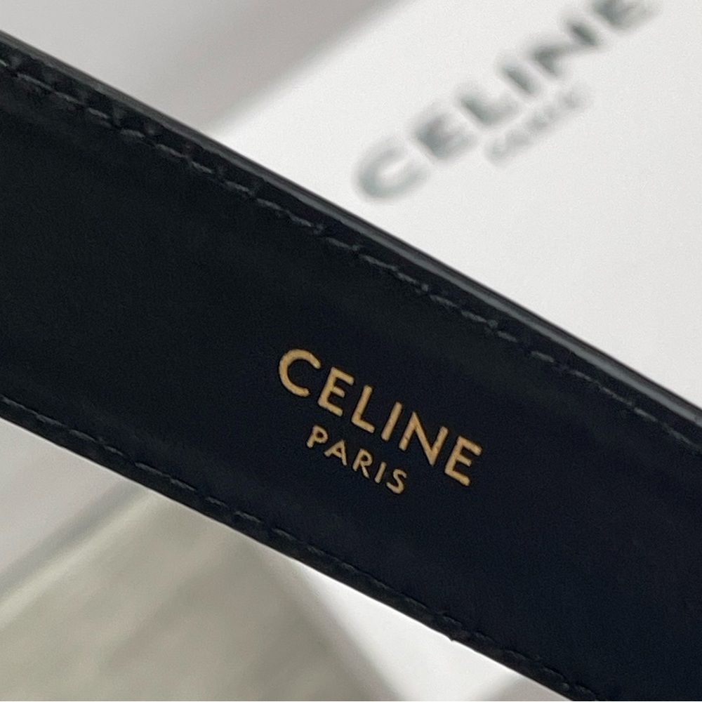 Celine MEDIUM 25MM TRIOMPHE BELT IN TAURILLON LEATHER - Picture 8 of 14